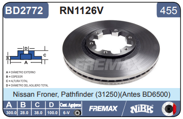 Disco de freno para NIS 31250 ANTES BD6500 FRONER PATH NDER marca FREMAX Disco FREMAX ENVIO GRATIS Atendemos pedidos de Lima Ate Surco Chorrillos Surquillo San Isidro Magdalena Cercado de Lima